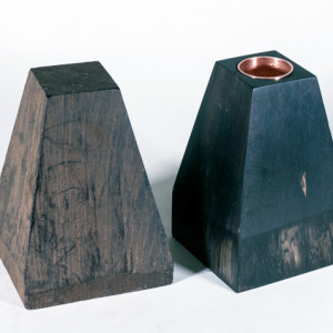 Ebony Candle Holder Pair